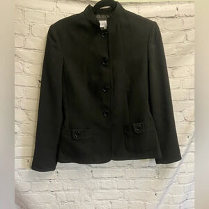 Calvin‎ Klein Women’s Long Sleeve Black Button Up Mock Neck Blazer Size 6